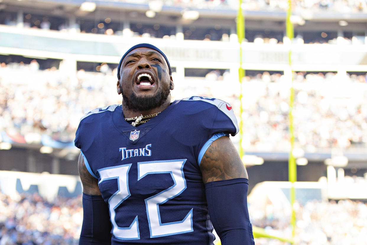 Derrick Henry #22 of the Tennessee Titans is a fantasy star