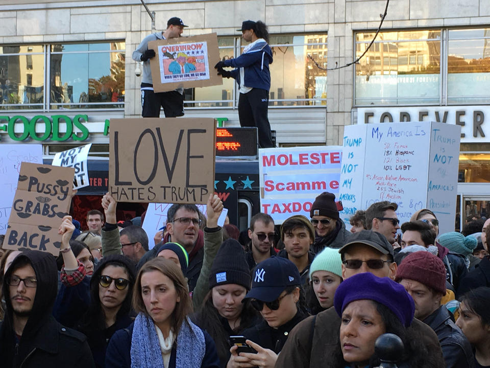 Tens of thousands protest Trump’s election victory