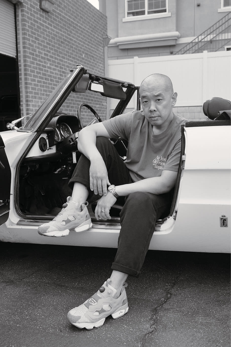 Jeff Staple, shot at The Motoring Club in Los Angeles exclusively for FN. - Credit: Justin Bettman