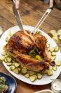 <p>Go big or go home, pickle lovers.</p><p>Get the recipe from <a href="https://www.delish.com/cooking/recipe-ideas/recipes/a56374/pickle-brined-turkey-recipe/" rel="nofollow noopener" target="_blank" data-ylk="slk:Delish;elm:context_link;itc:0;sec:content-canvas" class="link ">Delish</a>. </p>