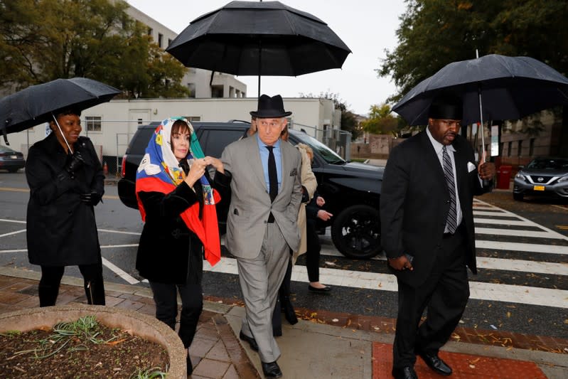 Roger Stone arrives at U.S. District Court in Washington