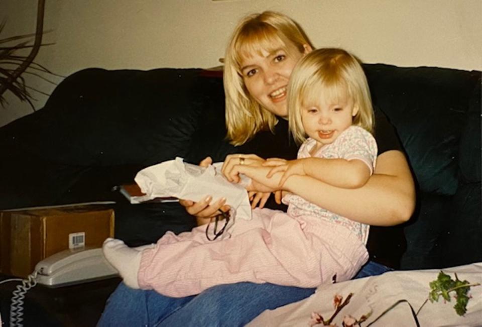 Darlene Jensen, now 49, poses with her young daughter, Caitlin, who is currently to regain full function after a freak injury during a neck adjustment (Darlene Jensen)