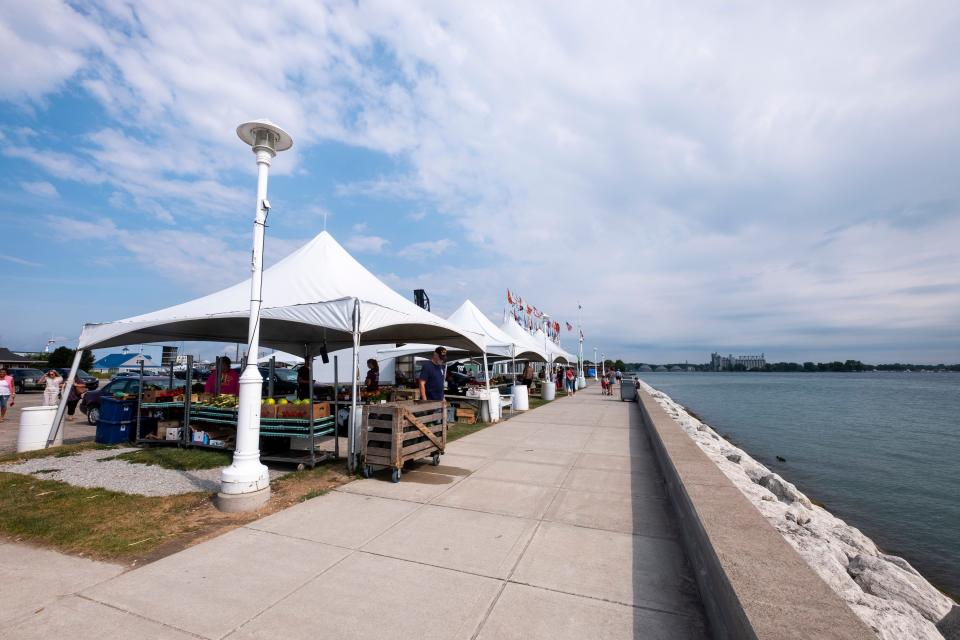 Desmond Landing, which is on a property owned by Acheson Ventures, is home to the Vantage Point Farmers Market, as pictured in 2019.