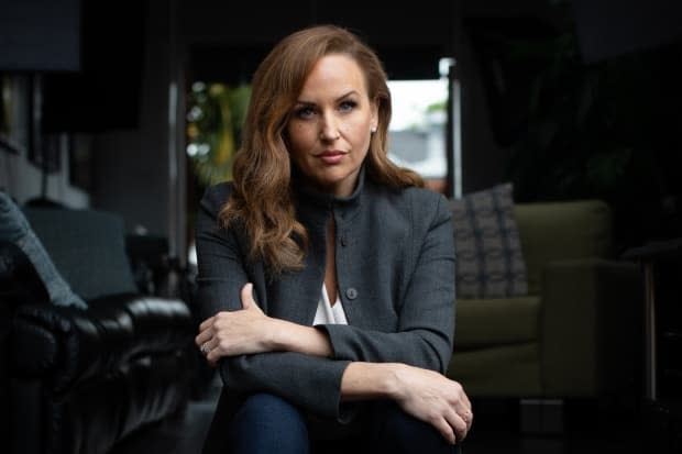 Telek is pictured outside her home in North Vancouver on June 9, 2020.