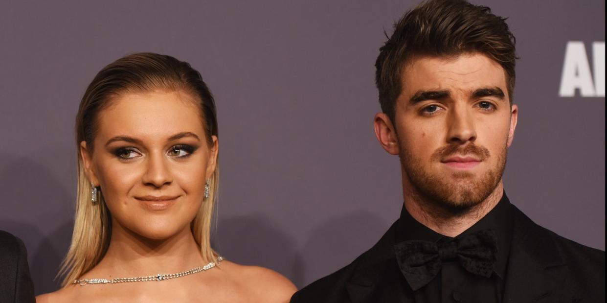 new york, ny february 06 alex pall, kelsea ballerini and andrew taggart of the chainsmokers attend the amfar new york gala 2019 at cipriani wall street on february 6, 2019 in new york city photo by jared siskinamfargetty images