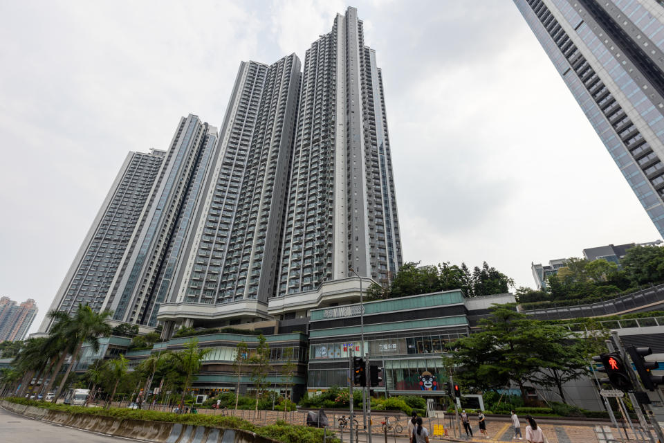 Hong Kong - July 24, 2021 : Cullinan West in Sham Shui Po, Kowloon, Hong Kong. It is a residential buildings above MTR Nam Cheong Station.