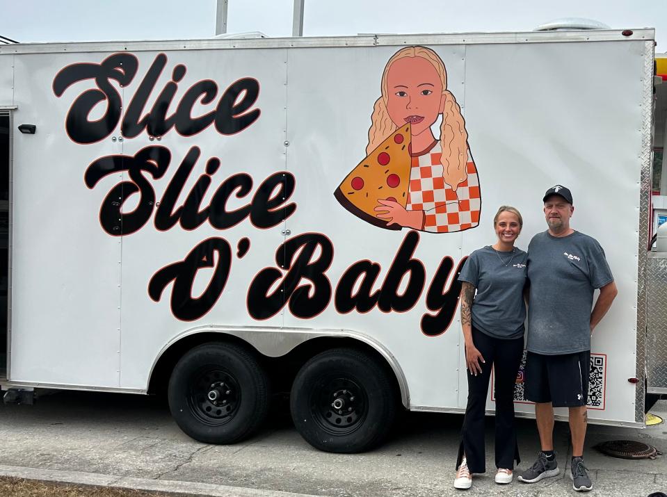 Taylor Norton and her father, Mike Naughton, have opened Slice, Slice, O'Baby pizza truck.