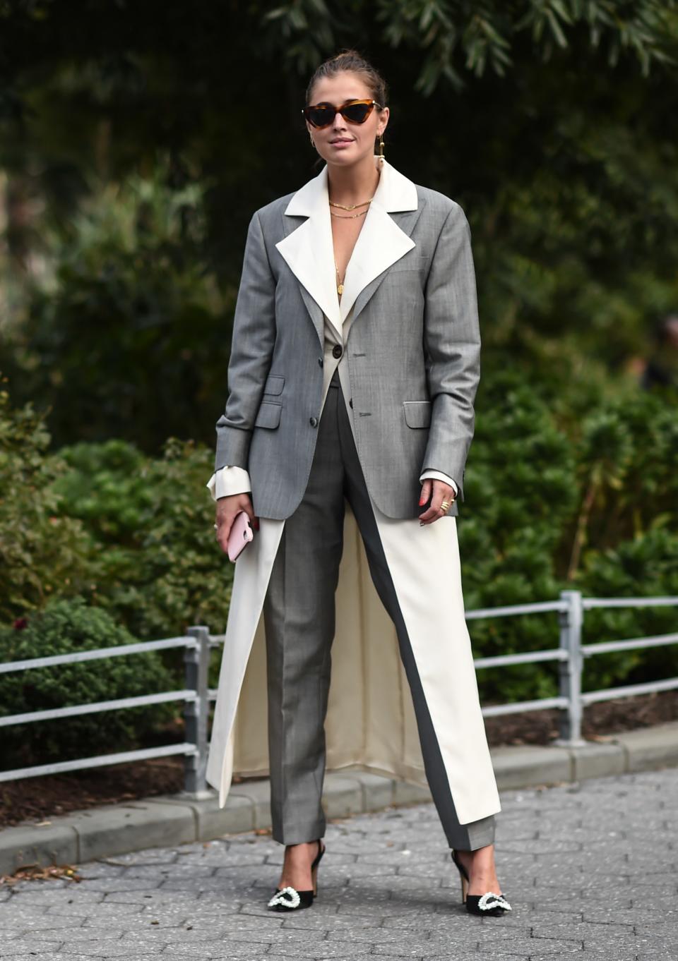 Layer a floor-length coat between your trousers and blazer, and forget what you thought you knew about wearing suits.