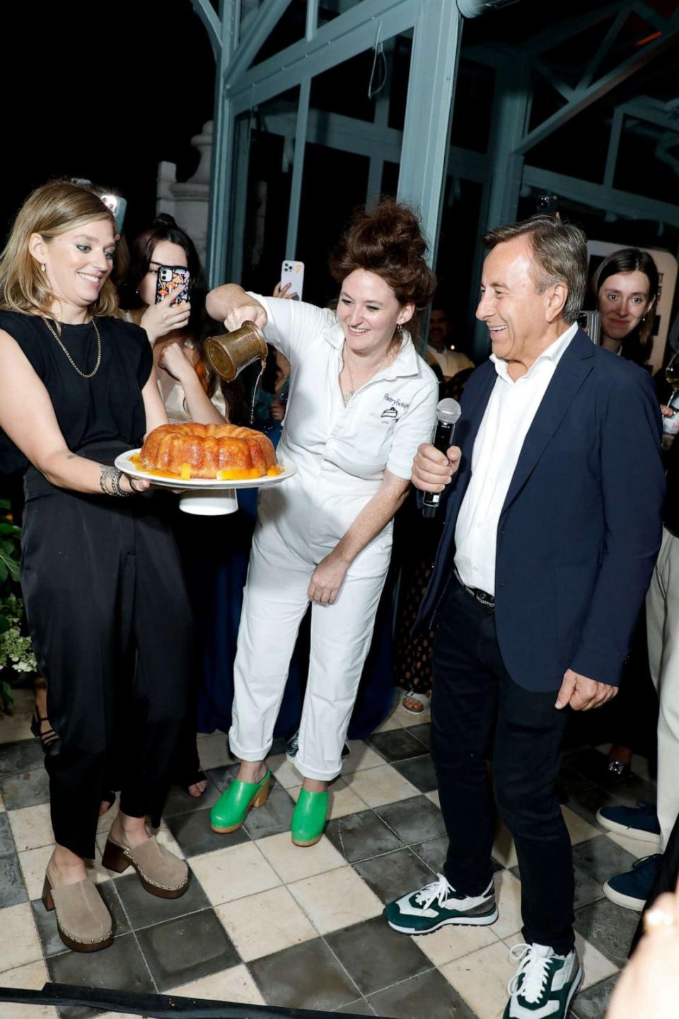 PHOTO: Caroline Schiff and Daniel Boulud at 2023 Food & Wine Best New Chefs at Nine Orchard in New York City, Sept. 12, 2023. (Greg Pace/Shutterstock)