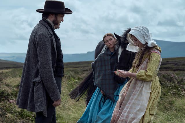 Christopher Barr/Netflix Tom Burke, Florence Pugh and Kí­la Lord Cassidy in 'The Wonder,' 2022