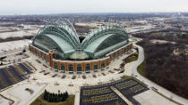 FILE - Miller Park is seen Thursday, Dec. 17, 2020, in Milwaukee. After months of backroom wrangling, Wisconsin Gov. Tony Evers signed a bill Tuesday, Dec. 5, 2023, that spends half-a-billion dollars in taxpayer money over the next three decades to help the Milwaukee Brewers repair their baseball stadium. (AP Photo/Morry Gash, File)