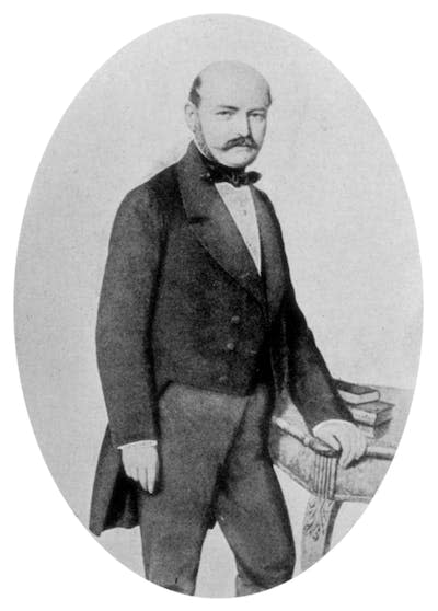 Ignaz Semmelweis used antiseptic measures to slash death rates in his hospital. <a href="https://www.gettyimages.com/detail/news-photo/ignaz-philip-semmelweis-hungarian-obstetrician-discovered-news-photo/113444168" rel="nofollow noopener" target="_blank" data-ylk="slk:Universal History Archive via Getty Images;elm:context_link;itc:0;sec:content-canvas" class="link ">Universal History Archive via Getty Images</a>