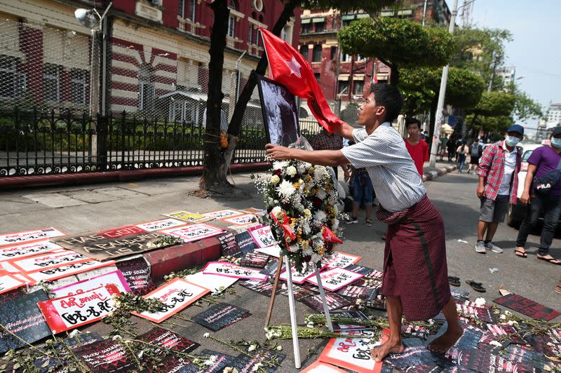 Memorial for Mya Thwate Thwate Khaing in Yangon