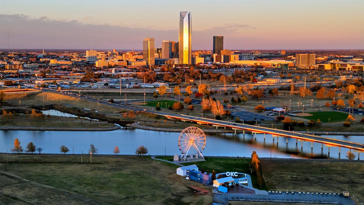 Tax increment financing has been used to transform the city skyline, as shown looking northeast from Wheeler.