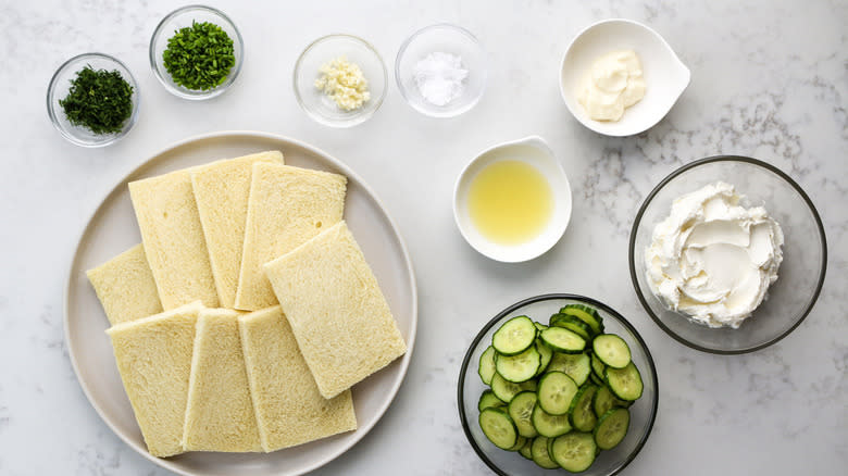 ingredients for cucumber sandwiches