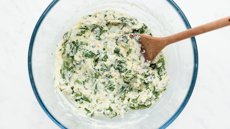 ricotta herb mixture in bowl