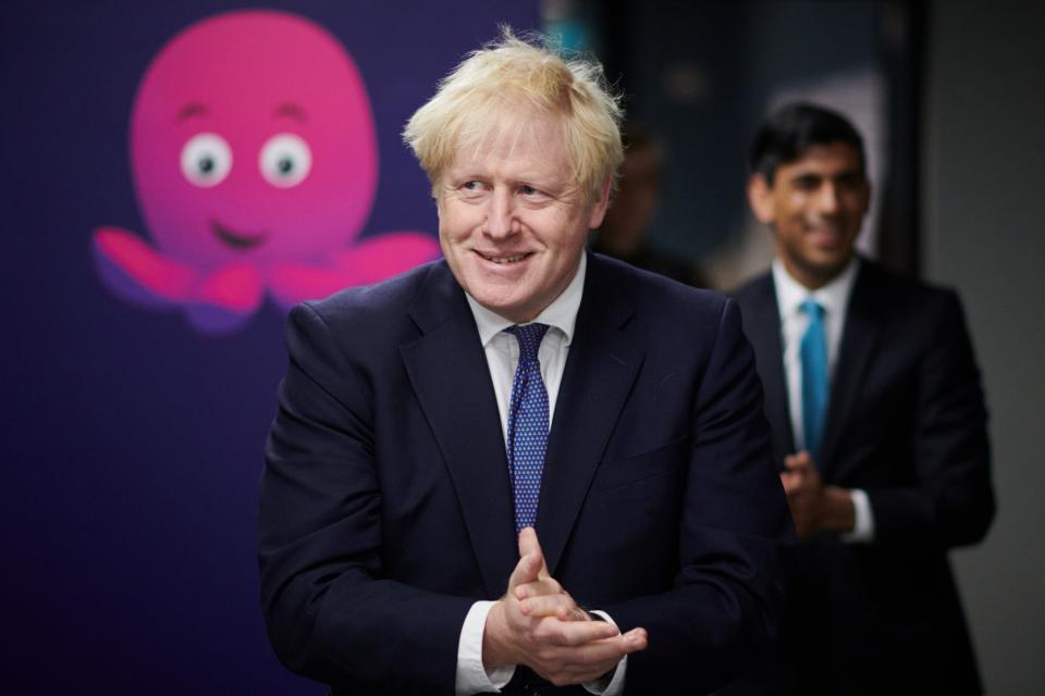 The Prime Minister and the Chancellor on a visit to Octupus Energy on Monday (Getty Images)