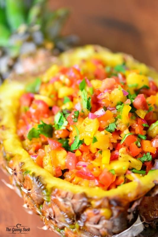 <p>The Gunny Sack</p><p><strong>Recipe: <a href="https://www.thegunnysack.com/pineapple-salsa-recipe/" rel="nofollow noopener" target="_blank" data-ylk="slk:Pineapple Salsa;elm:context_link;itc:0;sec:content-canvas" class="link ">Pineapple Salsa</a></strong></p>