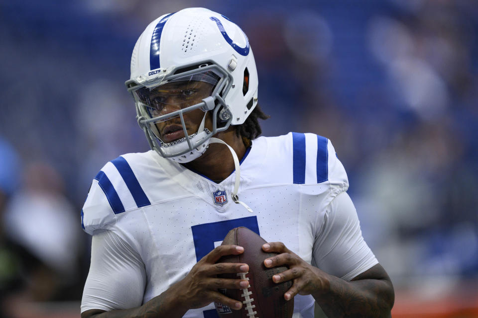 Will the Indianapolis Colts, with rookie quarterback Anthony Richardson, exceed expectations this season? (AP Photo/Zach Bolinger)