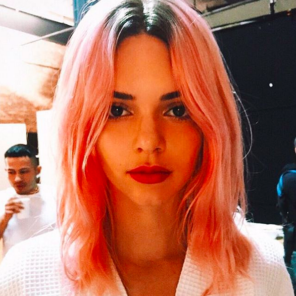 Kendall Jenner with pink hair