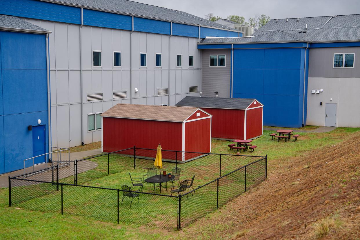 A courtyard at ABCCM Transformation Village, April 11, 2024.