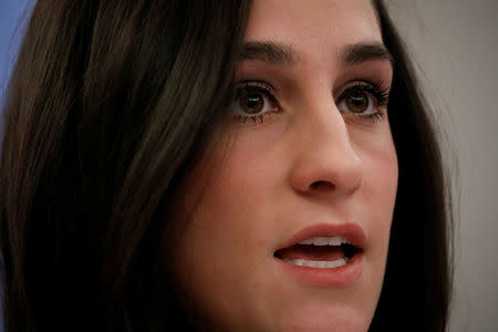 Olympic gymnast Jordyn Wieber testifies at a Senate Commerce subcommittee hearing entitled "Olympic Abuse: The Role of National Governing Bodies in Protecting Our Athletes" on Capitol Hill in Washington, U.S., April 18, 2018. REUTERS/Aaron P. Bernstein