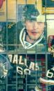 Ghostly image of Jaromir Jagr in Dallas Stars uniform at Prague fan shop. (#NickInEurope)