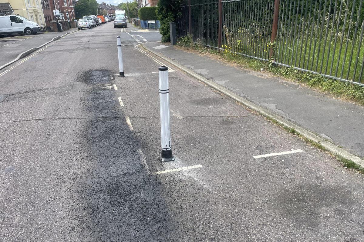 The e-scooter and cycle bay on Priory Road after being tarmacked <i>(Image: NQ)</i>