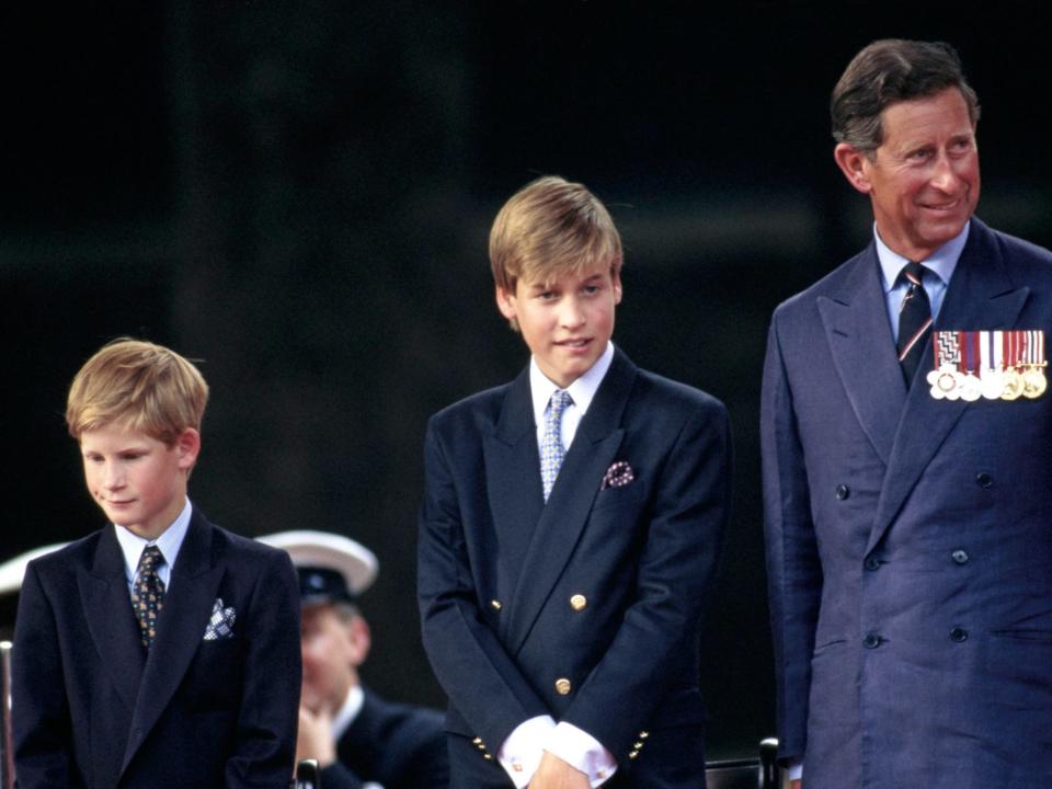 Charles with Prince William and Prince Harry 1994