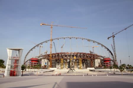 A view of the construction work at the Khalifa International Stadium in Doha, Qatar, March 26, 2016. REUTERS/Naseem Zeitoon/Files