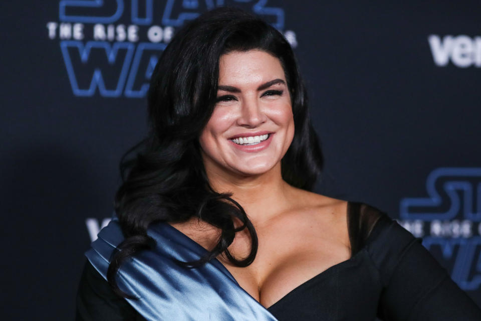 HOLLYWOOD, LOS ANGELES, CALIFORNIA, USA - DECEMBER 16: Actress Gina Carano arrives at the World Premiere Of Disney's 'Star Wars: The Rise Of Skywalker' held at the El Capitan Theatre on December 16, 2019 in Hollywood, Los Angeles, California, United States. (Photo by Xavier Collin/Image Press Agency/Sipa USA)