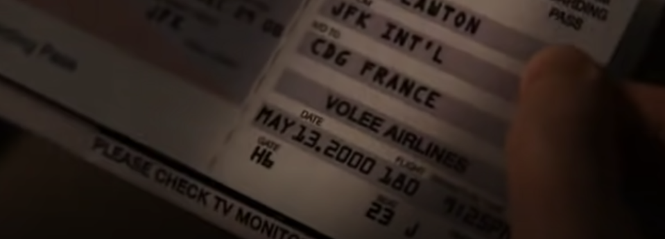 A close up on an airplane ticket