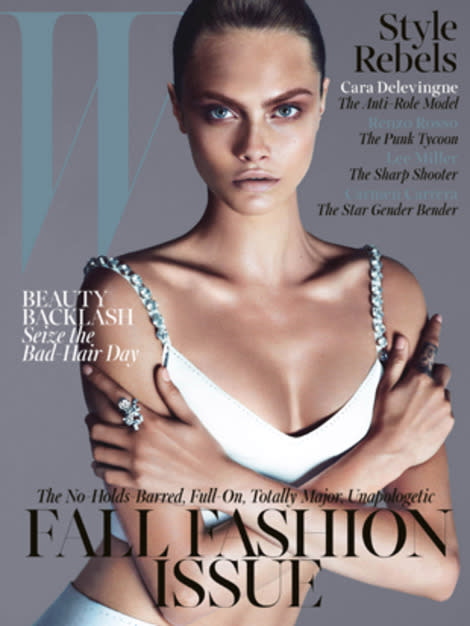 Cara Delevingne on W's September cover, photographed by Mert Alas & Marcus Piggott. 