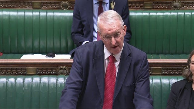 Hilary Benn speaking in the Commons