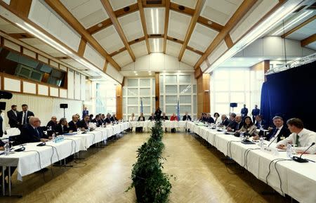 Overview at the start of the peace talks on divided Cyprus, under the supervision of the United Nations in the alpine resort of Crans-Montana, Switzerland June 28, 2017. REUTERS/Denis Balibouse