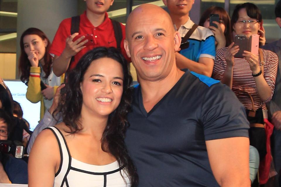 Michelle Rodriguez and actor Vin diesel attend the 'Fast &amp; Furious 6' South Korea Premiere