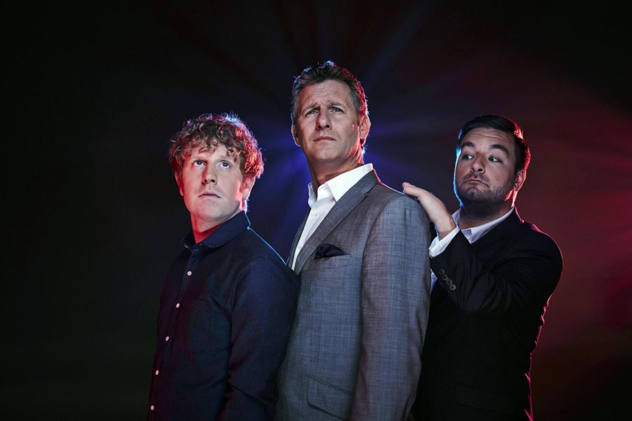 Quip: Adam Hills appeared to joke about a comedy duo as he accepted his award with Alex Brooker: Channel 4 / Ian Derry