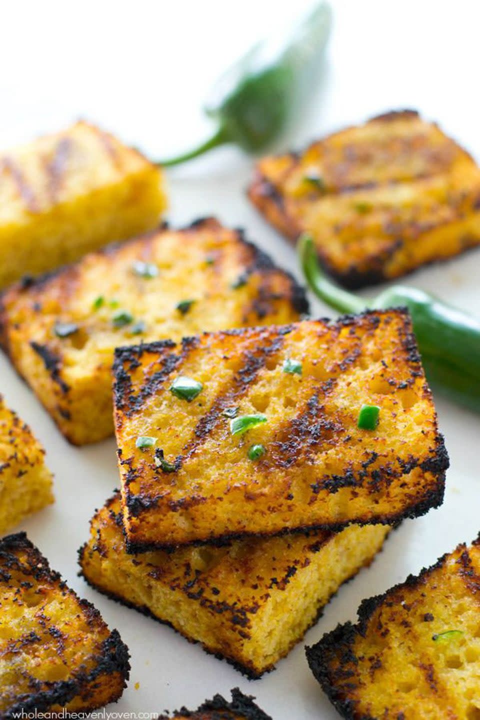Grilled Cornbread with Jalapeño Honey Butter