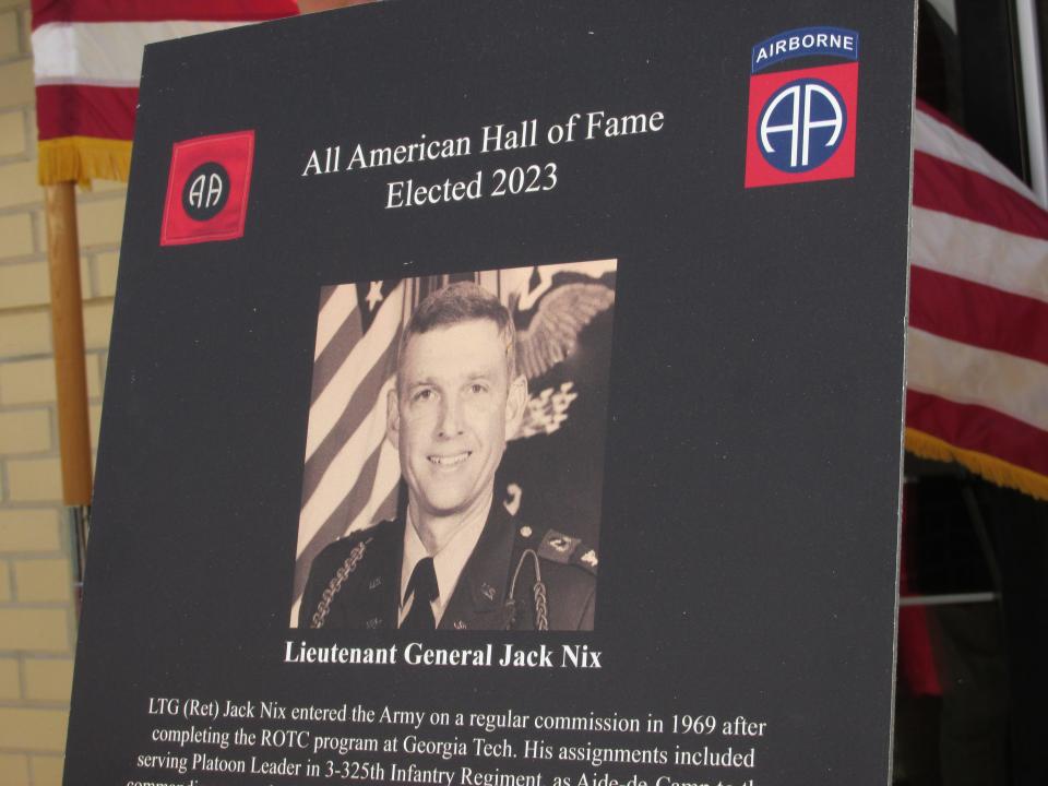 Retired Lt. Gen. Jack Nix was inducted into the 82nd Airborne Division's 2023 Hall of Fame during a ceremony Wednesday, May 24, 2023, at Fort Bragg.