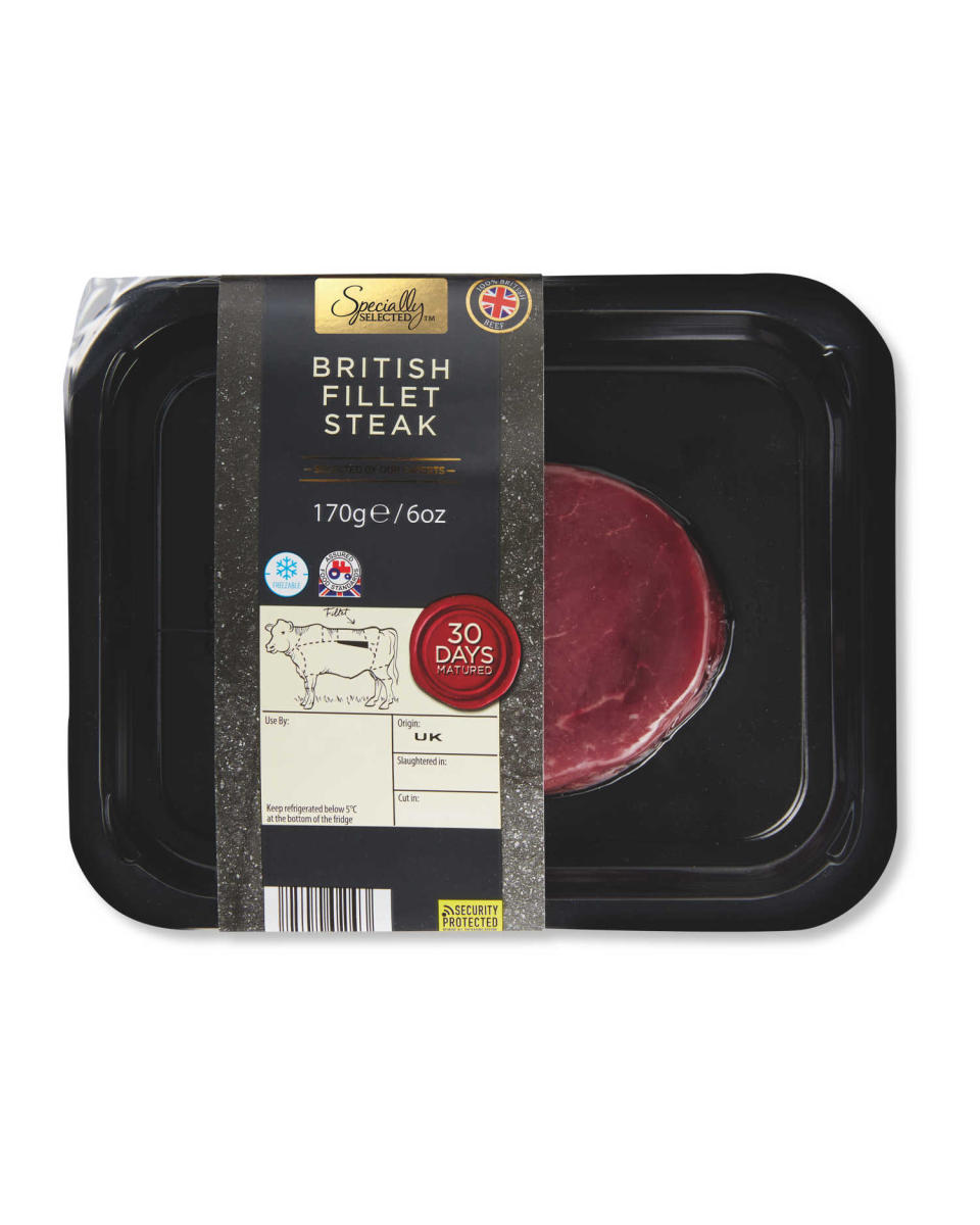 <p>Specially Selected 30-day aged fillet steak, £5.49 </p>