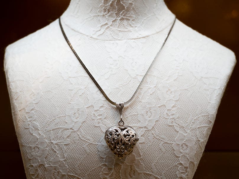 A silver locket that Princess Diana gave to one of her bridesmaids in 1981.