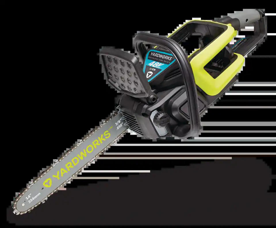 Yardworks 48V Brushless Chainsaw. Image via Canadian Tire.