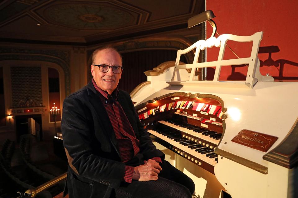 Dr. David Kopp, of the New York Theatre Organ Society, is the house organist at the Lafayette Theater in Suffern. Kopp championed the 1992 installation of "The Mighty Wurlitzer," returning a theater organ to the Lafayette for the first time since the 1930s. He is pictured at the organ's console in one of the opera boxes on Feb. 15, 2024.