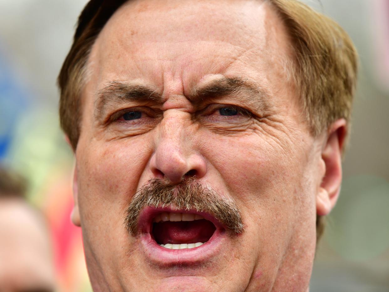 An image of MyPillow CEO Mike Lindell frowning