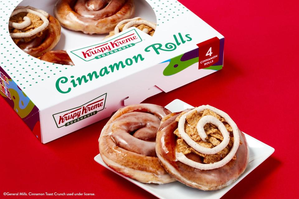 Krispy Kreme has cinnamon rolls for a limited time.