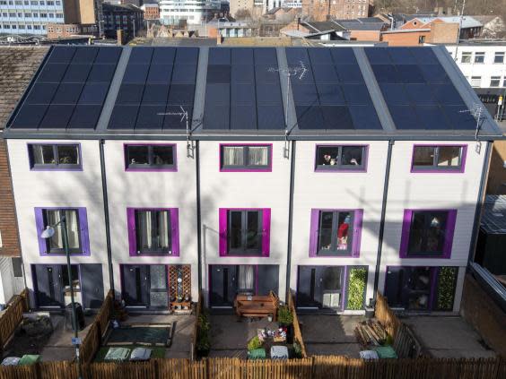 Newly refitted carbon neutral homes in Sneinton, Nottingham – transformed using the Dutch pioneering Energiesprong technique (Nottingham City Council)