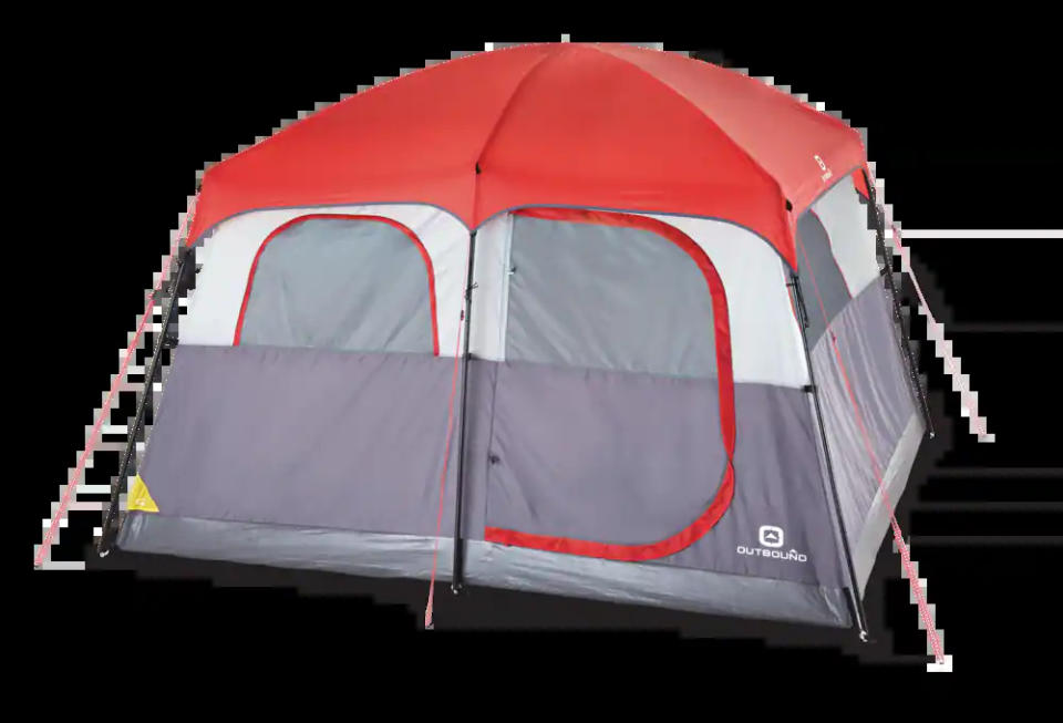 Outbound Hangout 3-Season, 6-Person Camping Cabin Tent. Image via Canadian Tire. 