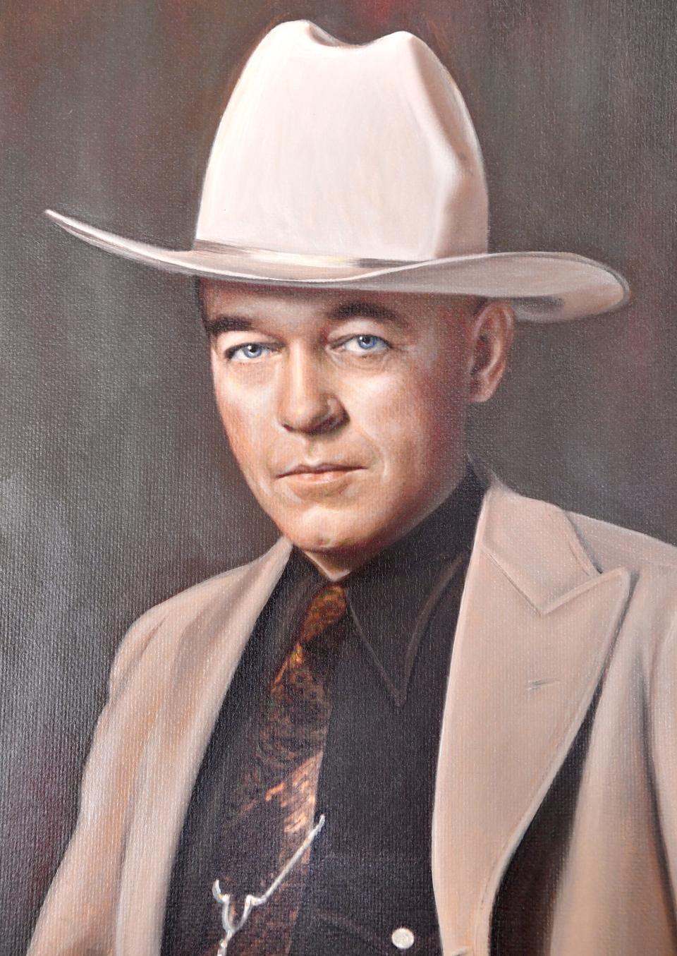 A painting of Dublin Rodeo founder Everett Colborn hangs in the Dublin Rodeo Heritage Museum.