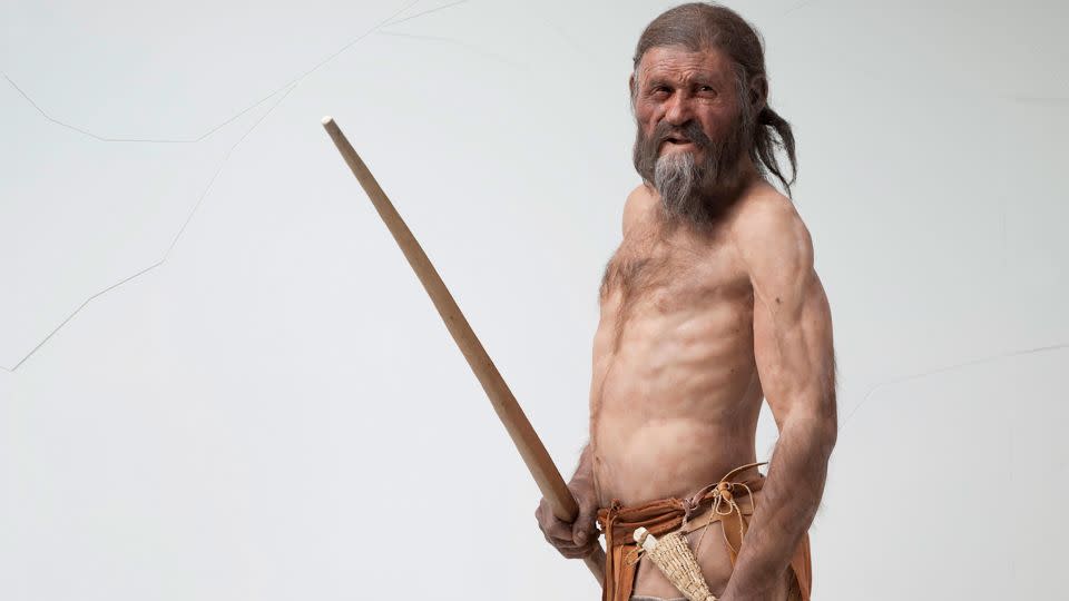 A 2016 reconstruction of Ötzi the Iceman is shown on display at the South Tyrol Museum of Archaeology in Bolzano, Italy. - South Tyrol Museum of Archaeology/Ochsenreiter