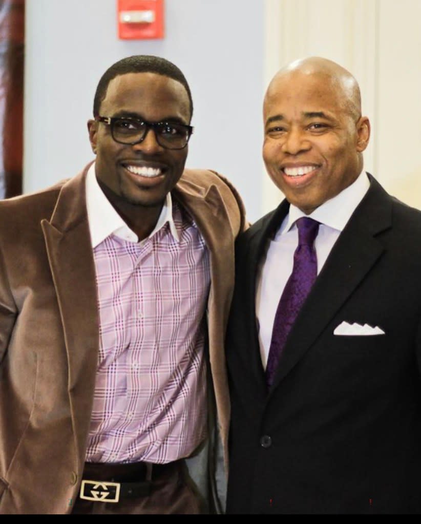 Whitehead with Eric Adams, who he claimed as a mentor and said would do “whatever I wanted.” Instagram/iambishopwhitehead